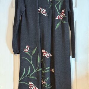 Style & Co. Black Embroidered Cardigan